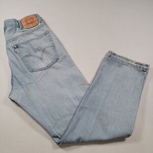 Vintage Levi's Men 505 Jeans 38x34 Regular Fit Light Wash Distressed Y2K